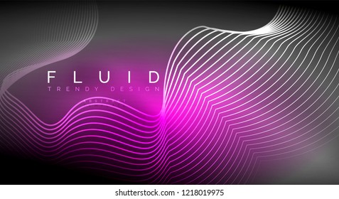 Digital flowing wave particles abstract background, vector smoke effect design