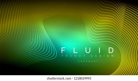 Digital flowing wave particles abstract background, vector smoke effect design