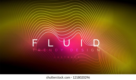 Digital flowing wave particles abstract background, vector smoke effect design