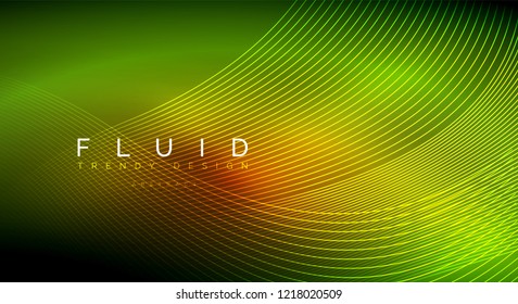 Digital flowing wave particles abstract background, vector smoke effect design