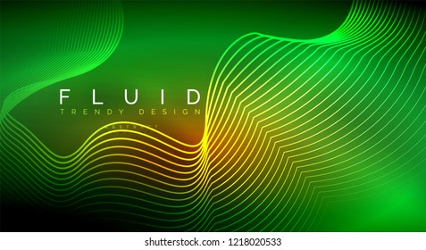 Digital flowing wave particles abstract background, vector smoke effect design