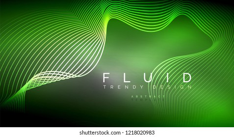 Digital flowing wave particles abstract background, vector smoke effect design
