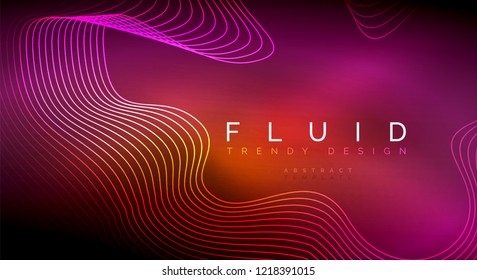 Digital flowing wave particles abstract background, vector smoke effect design