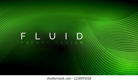 Partículas de onda de flujo digital fondo abstracto, diseño de efecto de humo vectorial
