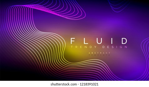 Digital flowing wave particles abstract background, vector smoke effect design