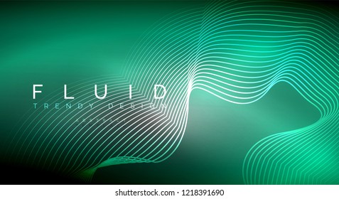 Partículas de onda de flujo digital fondo abstracto, diseño de efecto de humo vectorial