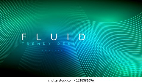 Partículas de onda de flujo digital fondo abstracto, diseño de efecto de humo vectorial