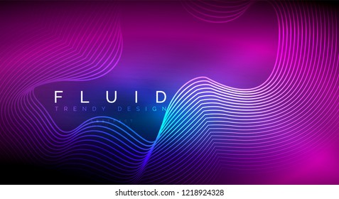 Digital flowing wave particles abstract background, vector smoke effect design