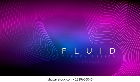 Digital flowing wave particles abstract background, vector smoke effect design