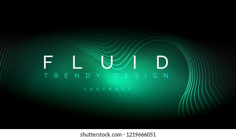 Digital flowing wave particles abstract background, vector smoke effect design
