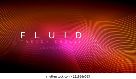 Digital flowing wave particles abstract background, vector smoke effect design
