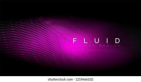 Digital flowing wave particles abstract background, vector smoke effect design