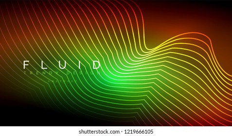 Digital flowing wave particles abstract background, vector smoke effect design