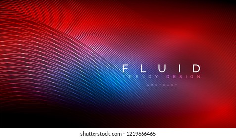 Digital flowing wave particles abstract background, vector smoke effect design
