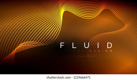 Digital flowing wave particles abstract background, vector smoke effect design