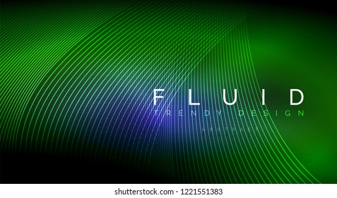 Digital flowing wave particles abstract background, vector smoke effect design