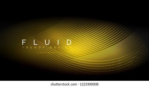 Digital flowing wave particles abstract background, vector smoke effect design