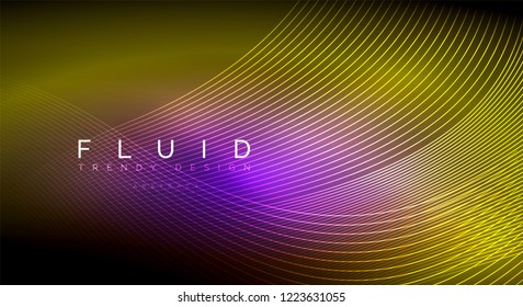 Fundo abstrato de partículas de onda de fluxo digital, projeto de efeito de fumaça de vetor