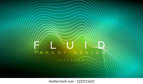 Digital flowing wave particles abstract background, vector smoke effect design