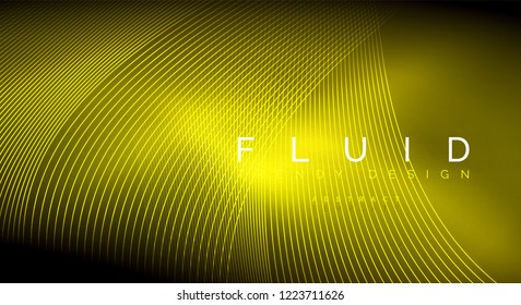 Digital flowing wave particles abstract background, vector smoke effect design