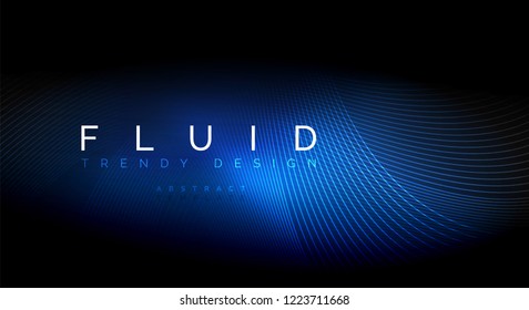Digital flowing wave particles abstract background, vector smoke effect design