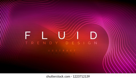 Digital flowing wave particles abstract background, vector smoke effect design