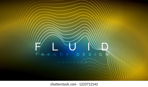 Digital flowing wave particles abstract background, vector smoke effect design