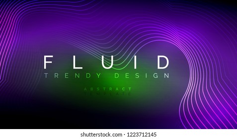 Digital flowing wave particles abstract background, vector smoke effect design