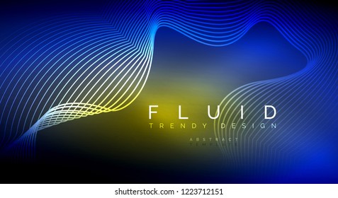 Partículas de onda de flujo digital fondo abstracto, diseño de efecto de humo vectorial