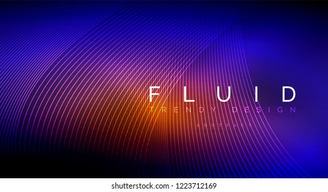 Digital flowing wave particles abstract background, vector smoke effect design