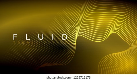 Digital flowing wave particles abstract background, vector smoke effect design