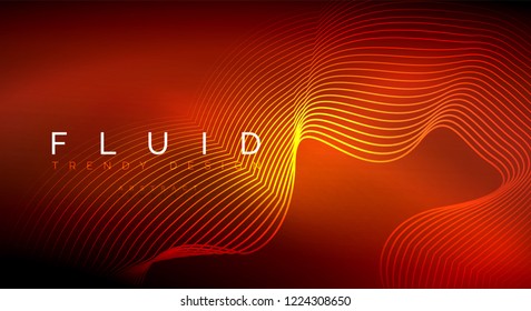 Digital flowing wave particles abstract background, vector smoke effect design