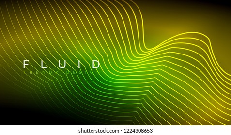 Digital flowing wave particles abstract background, vector smoke effect design