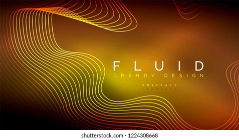 Digital flowing wave particles abstract background, vector smoke effect design