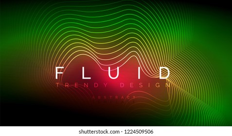 Digital flowing wave particles abstract background, vector smoke effect design