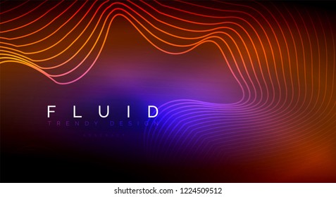 Digital flowing wave particles abstract background, vector smoke effect design