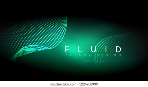 Digital flowing wave particles abstract background, vector smoke effect design