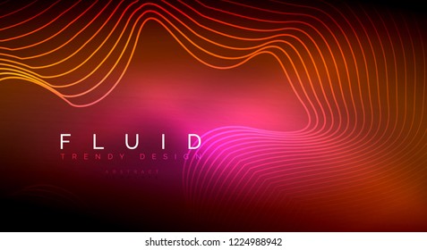 Digital flowing wave particles abstract background, vector smoke effect design