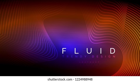 Digital flowing wave particles abstract background, vector smoke effect design