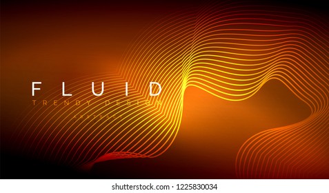 Digital flowing wave particles abstract background, vector smoke effect design