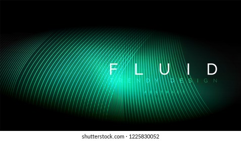 Digital flowing wave particles abstract background, vector smoke effect design