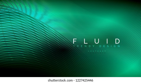 Digital flowing wave particles abstract background, vector smoke effect design