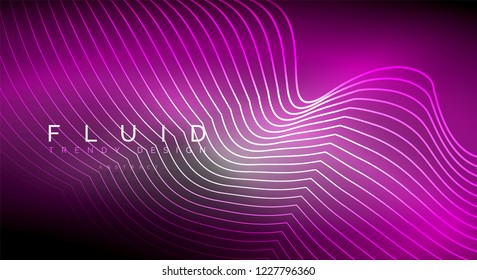 Digital flowing wave particles abstract background, vector smoke effect design