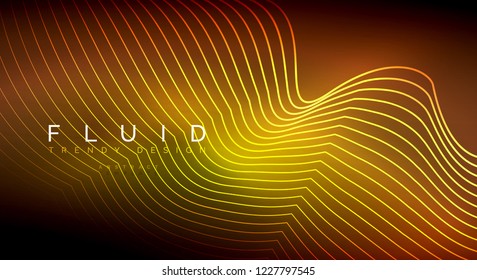 Digital flowing wave particles abstract background, vector smoke effect design