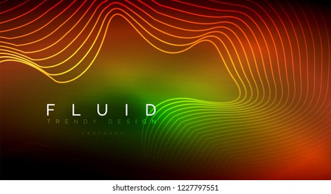 Digital flowing wave particles abstract background, vector smoke effect design