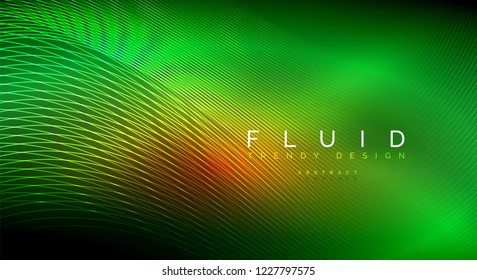 Digital flowing wave particles abstract background, vector smoke effect design