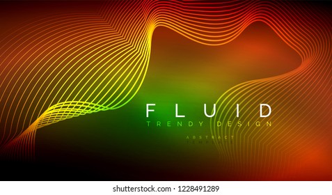 Digital flowing wave particles abstract background, vector smoke effect design