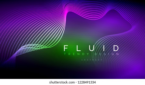 Piezas de onda de flujo digital fondo abstracto, diseño de efecto de humo vectorial