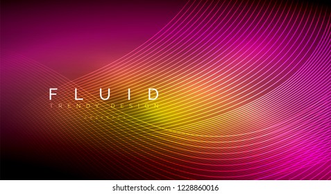 Digital flowing wave particles abstract background, vector smoke effect design