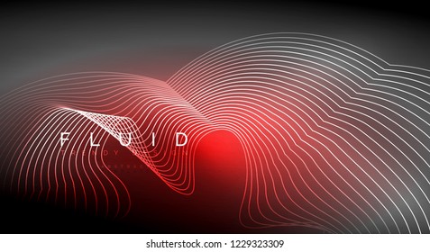 Digital flowing wave particles abstract background, vector smoke effect design